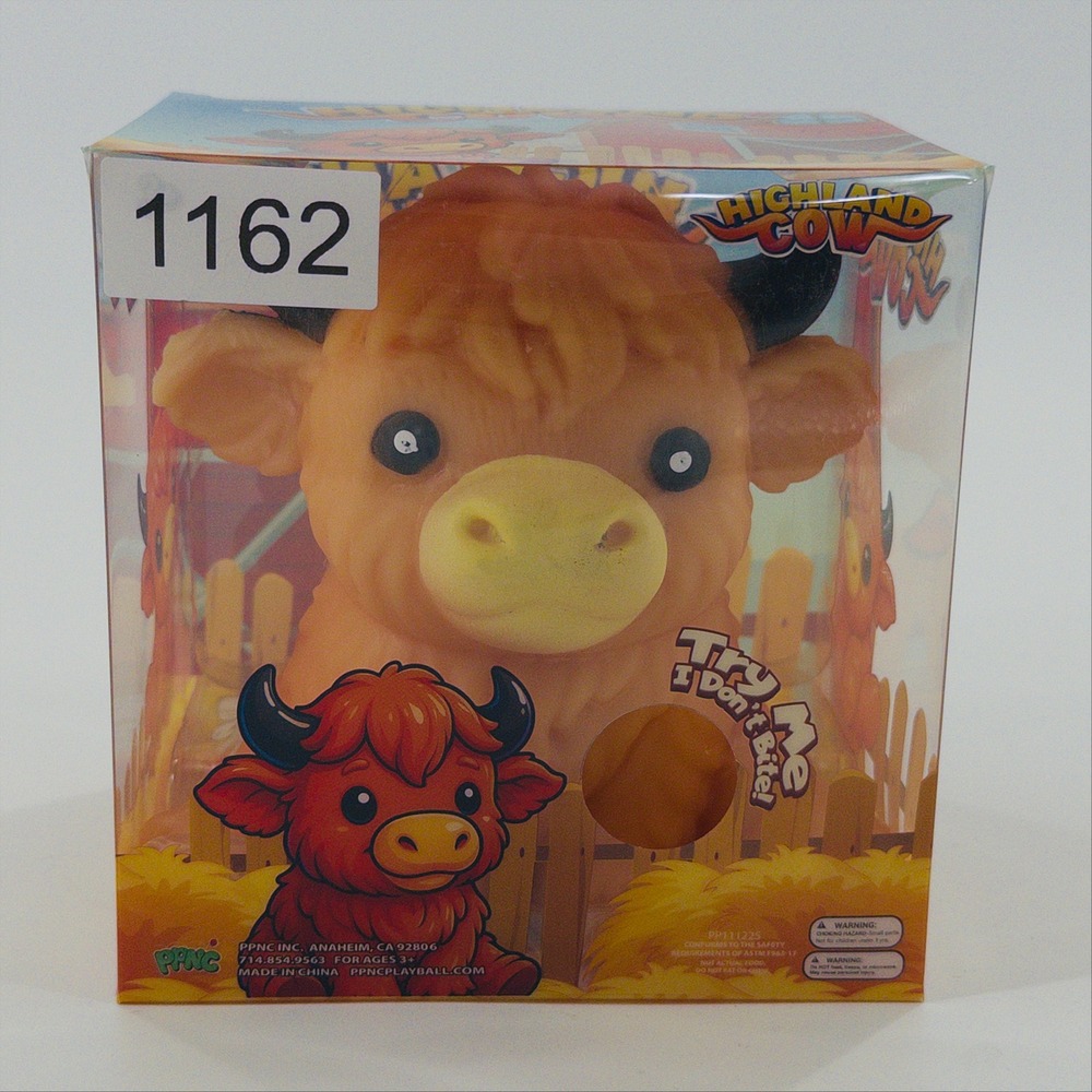 PPNC Highland Cow Squeeze Toy Kids OS Orange Sensory Farm Animal NIB